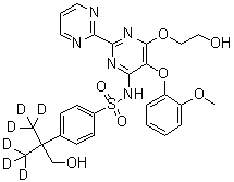 CAS # 1246817-57-1, 4-[1,1,1,3,3,3-Hexadeuterio-2-(hydroxymethyl)propan-2-yl]-N-[6-(2-hydroxyethoxy)-5-(2-methoxyphenoxy)-2-pyrimidin-2-ylpyrimidin-4-yl]benzenesulfonamide