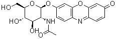 structure of CAS# 124762-32-9, 7-[[2-(乙酰氨基)-2-脱氧-beta-D-吡喃葡萄糖基]氧基]-3H-吩恶嗪-3-酮
