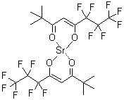 二(七氟-2,2-二甲基-3,5-辛二酮)锶分子结构 (CAS 125009-58-7)