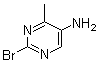 2-溴-4-甲基-5-嘧啶胺分子结构 (CAS 1251032-89-9)