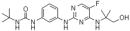 N-叔丁基-N'-[3-[[5-氟-4-[(2-羟基-1,1-二甲基乙基)氨基]-2-嘧啶基]氨基]苯基]脲分子结构 (CAS 1251752-12-1)