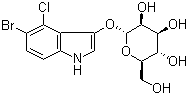 structure of CAS# 125229-64-3, 5-溴-4-氯-1H-吲哚-3-基 alpha-D-吡喃甘露糖苷