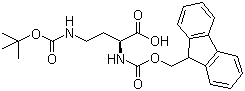 structure of CAS# 125238-99-5, N-Fmoc-N'-Boc-L-2,4-diaminobutyric acid