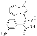 structure of CAS# 125314-13-8, 3-(3-Aminophenyl)-4-(1-methyl-1H-indol-3-yl)pyrrole-2,5-dione