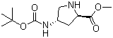 (4S)-rel-4-[(叔丁氧羰基)氨基]-D-脯氨酸甲酯分子结构 (CAS 1253792-86-7)