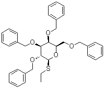 乙基 2,3,4,6-四-O-(苯基甲基)-1-硫代-beta-D-吡喃半乳糖苷分子结构 (CAS 125411-99-6)