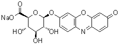 3-氧代-3H-吩恶嗪-7-基 beta-D-吡喃葡糖苷酸单钠盐分子结构 (CAS 125440-91-7)