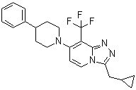3-(环丙基甲基)-7-(4-苯基-1-哌啶基)-8-(三氟甲基)-1,2,4-三唑并[4,3-a]吡啶分子结构 (CAS 1254977-87-1)