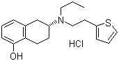 (R)-5,6,7,8-四氢-6-[丙基[2-(2-噻吩基)乙基]氨基]-1-萘酚盐酸盐分子结构 (CAS 125572-92-1)