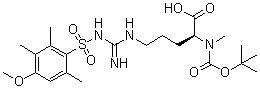 CAS 登录号：125602-26-8, N2-[叔丁氧羰基]-N5-[亚氨基[[(4-甲氧基-2,3,6-三甲基苯基)磺酰基]氨基]甲基]-N2-甲基-L-鸟氨酸