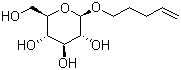 4-戊烯基-D-吡喃葡萄糖苷分子结构 (CAS 125631-33-6)