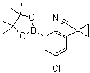 structure of CAS# 1256360-48-1, 1-[3-Chloro-5-(4,4,5,5-tetramethyl-1,3,2-dioxaborolan-2-yl)phenyl]-cyclopropanecarbonitrile