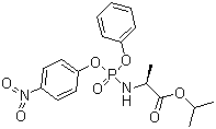N-[(S)-(4-硝基苯氧基)苯氧基磷酰基]-L-丙氨酸异丙酯分子结构 (CAS 1256490-31-9)