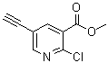 2-氯-5-乙炔基-3-吡啶羧酸甲酯分子结构 (CAS 1256794-68-9)