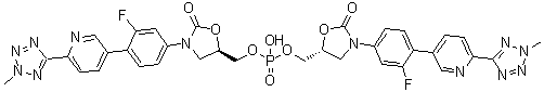CAS # 1256966-02-5, (5R,5'R)-5,5'-[Phosphinicobis(oxymethylene)]bis[3-[3-fluoro-4-[6-(2-methyl-2H-tetrazol-5-yl)-3-pyridinyl]phenyl]-2-oxazolidinone]