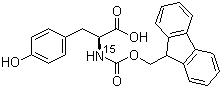 Fmoc-[15N]酪氨酸分子结构 (CAS 125700-34-7)