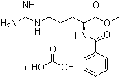N-苯甲酰基-L-精氨酸甲酯碳酸盐分子结构 (CAS 125735-14-0)