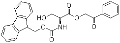 structure of CAS# 125760-26-1, N-(9-Fluorenylmethoxycarbonyl)-L-serine phenacyl ester