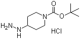 tert-Butyl 4-hydrazinopiperidine-1-carboxylate hydrochloride molecular structure (CAS 1258001-18-1)