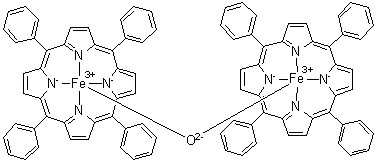 CAS # 12582-61-5, mu-Oxobis[alpha,beta,gamma,delta-tetraphenylporphinatoiron(III)], mu-Oxobis[alpha,beta,gamma,delta-tetraphenylporphyrinato(2-)]diiron
