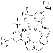 (11aS)-3,7-双[3,5-二(三氟甲基)苯基]-10,11,12,13-四氢-5-羟基-二茚并[7,1-de:1',7'-fg][1,3,2]二氧磷杂八环 5-氧化物分子结构 (CAS 1258327-07-9)