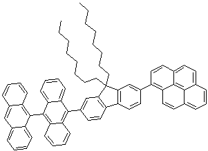 1-(7-[9,9'-联蒽]-10-基-9,9-二辛基-9H-芴-2-基)芘分子结构 (CAS 1258522-34-7)