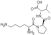 L-赖氨酰-D-脯氨酰-L-缬氨酸分子结构 (CAS 125905-17-1)