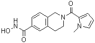 CAS # 1259296-46-2, 1,2,3,4-Tetrahydro-N-hydroxy-2-[(1-methyl-1H-pyrrol-2-yl)carbonyl]-6-isoquinolinecarboxamide