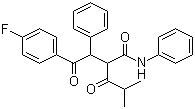 2-[2-(4-Fluorophenyl)-2-oxo-1-phenylethyl]-4-methyl-3-oxo-N-phenylpentanamide molecular structure (CAS 125971-58-6)