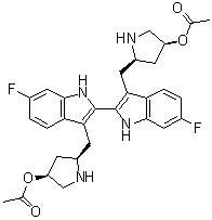 (3S,3'S,5R,5'R)-5,5'-[(6,6'-二氟[2,2'-联-1H-吲哚]-3,3'-二基)二(亚甲基)]二-3-吡咯烷醇 3,3'-二乙酸酯分子结构 (CAS 1260251-26-0)