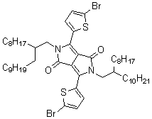 3,6-双(5-溴噻吩-2-基)-2,5-双(2-辛基十二烷基)吡咯并[3,4-c]吡咯-1,4(2H,5H)二酮分子结构 (CAS 1260685-63-9)
