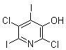 structure of CAS# 1261365-34-7, 2,5-Dichloro-4,6-diiodo-3-pyridinol
