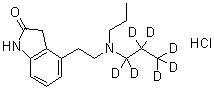 4-[2-[丙基(丙基-1,1,2,2,3,3,3-d<sub>7</sub>)氨基]乙基]-1,3-二氢-2H-吲哚-2-酮盐酸盐分子结构 (CAS 1261396-31-9)