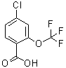 4-氯-2-(三氟甲氧基)苯甲酸分子结构 (CAS 1261605-70-2)