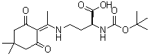 (2S)-4-[[1-(4,4-二甲基-2,6-二氧代环己基亚基)乙基]氨基]-2-[[叔丁氧羰基]氨基]丁酸分子结构 (CAS 1263045-50-6)