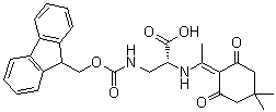 N-[1-(4,4-二甲基-2,6-二氧代环己基亚基)乙基]-3-[[芴甲氧羰基]氨基]-D-丙氨酸分子结构 (CAS 1263046-87-2)