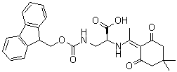 structure of CAS# 1263046-98-5, N-[1-(4,4-二甲基-2,6-二氧代环己基亚基)乙基]-3-[[(9H-芴-9-基甲氧基)羰基]氨基]-L-丙氨酸