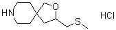 3-[(甲硫基)甲基]-2-氧杂-8-氮杂螺[4.5]癸烷盐酸盐分子结构 (CAS 1263281-42-0)