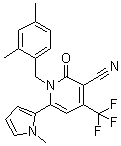CAS # 1263283-54-0, 1-[(2,4-Dimethylphenyl)methyl]-1,2-dihydro-6-(1-methyl-1H-pyrrol-2-yl)-2-oxo-4-(trifluoromethyl)-3-pyridinecarbonitrile