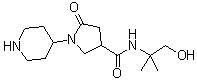 N-(2-羟基-1,1-二甲基乙基)-5-氧代-1-(4-哌啶基)-3-吡咯烷甲酰胺分子结构 (CAS 1263285-15-9)