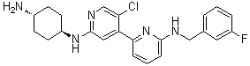 structure of CAS# 1263369-28-3, N2'-(trans-4-Aminocyclohexyl)-5'-chloro-N6-[(3-fluorophenyl)methyl]-[2,4'-bipyridine]-2',6-diamine