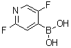 (2,5-二氟吡啶-4-基]硼酸分子结构 (CAS 1263375-23-0)
