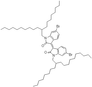 6,6'-二溴二(2-辛基十二烷基)异靛青分子结构 (CAS 1263379-85-6)