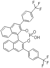 (11bS)-4-羟基-2,6-二[4-(三氟甲基)苯基]-二萘并[2,1-d:1',2'-f][1,3,2]二氧杂磷杂卓 4-氧化物分子结构 (CAS 1264573-23-0)