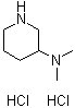 N,N-二甲基哌啶-3-胺二盐酸盐分子结构 (CAS 126584-46-1)