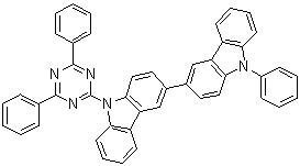 9-(4,6-二苯基-1,3,5-三嗪-2-基)-9'-苯基-3,3'-联咔唑分子结构 (CAS 1266389-01-8)