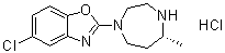 5-氯-2-((R)-5-甲基-[1,4]二氮杂环庚-1-基)苯并恶唑盐酸盐分子结构 (CAS 1266664-66-7)