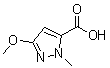 1-甲基-3-甲氧基吡唑-5-羧酸分子结构 (CAS 126674-95-1)