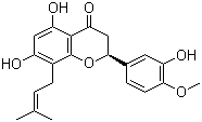 structure of CAS# 1268140-15-3, 5,7,3'-三羟基-4'-甲氧基-8-异戊烯基黄烷酮