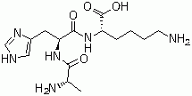 structure of CAS# 126828-32-8, L-Alanyl-L-histidyl-L-lysine